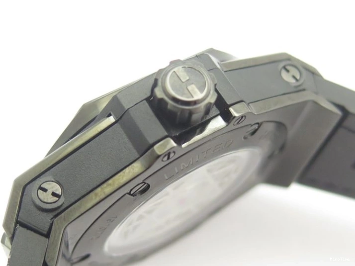 MIROTIME 0808 Portofino Automatic SS FKF 1:1 Best Edition White Dial RG Markers on Black Leather Strap A Stretchable 7141